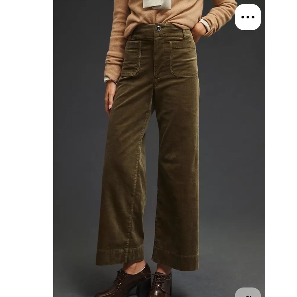 Maeve Anthropologie The Colette Corduroy Wide Leg Crop Pants Size 25 boho